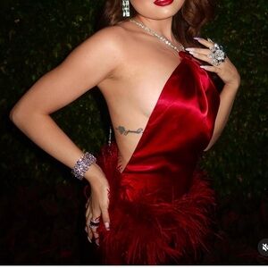 Elegant Backless Red Dress perfect holiday dress